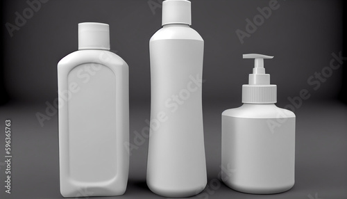 Lotion shampoo. Realistic bottle mock up set. Product Mockup set Ai generated image