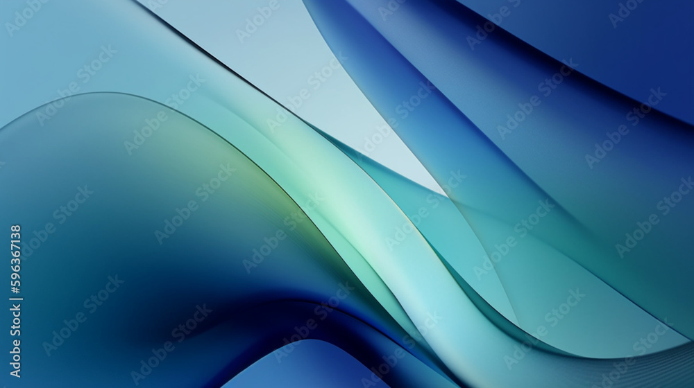 Obraz premium abstract blue background with smooth lines and waves Generative ai