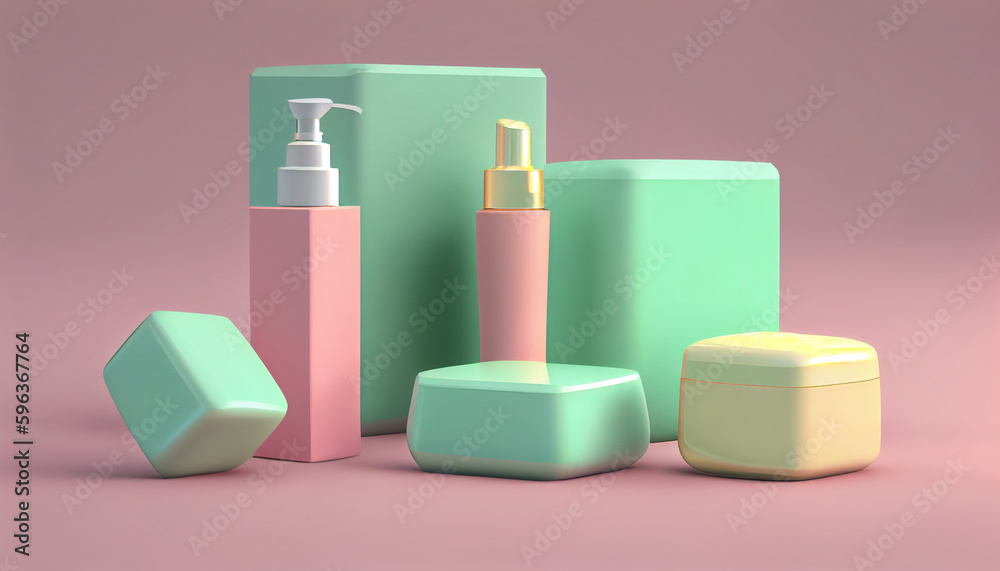 Realistic cosmetics mock up. Product mockup. Ai generated image Realistic cosmetics mock up. Product mockup. Ai generated image