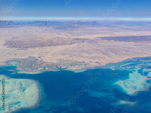 Luftaufnahme von El Gouna, Ägypten, auch das Vendig oder St. Tropez von Ägypten genannt. photo