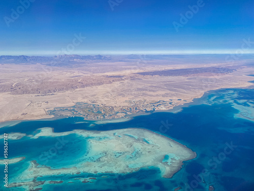 Luftaufnahme von El Gouna, Ägypten, auch das Vendig oder St. Tropez von Ägypten genannt.