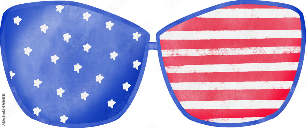 Fototapeta premium 4th of July gnome watercolor clipart