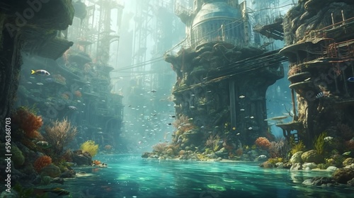 A sprawling and vibrant underwater city