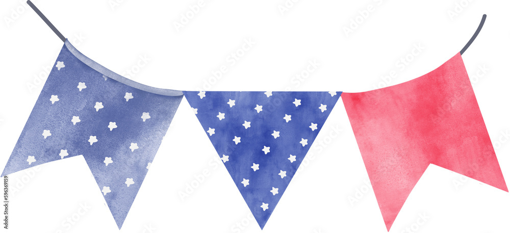 Obraz premium 4th of July gnome watercolor clipart