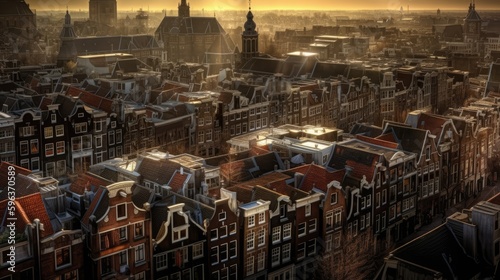 Amsterdam. Breathtaking travel destination place. Generative AI © piai