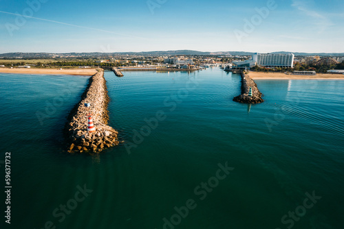 Aerial view of entrance to Vilamoura Marina , Algarve, Portugal photo
