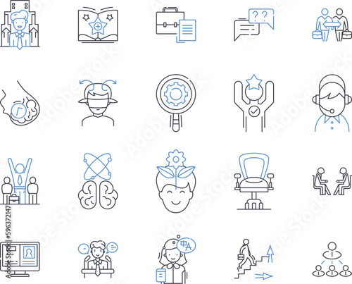 Personal image line icons collection. Grooming, Style, Confidence, Charisma, Poise, Appearance, Reputation vector and linear illustration. Body language,Etiquette,Attitude outline signs Generative AI