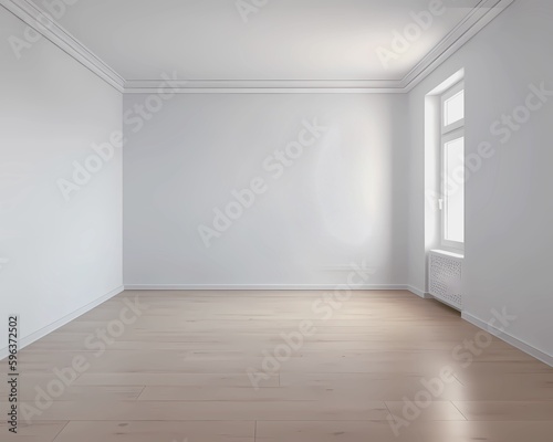 Empty White Room with Window