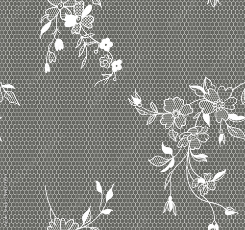 Seamless vintage floral lace pattern