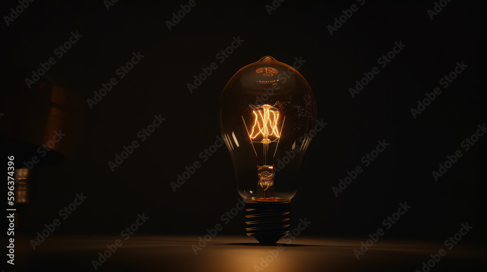 Light bulbs on dark blue background. Idea concept. Ai generated. Light bulbs on dark blue background. Idea concept. Ai generated.