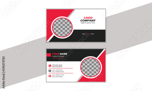 Business Card Template  Red and Black Business Card