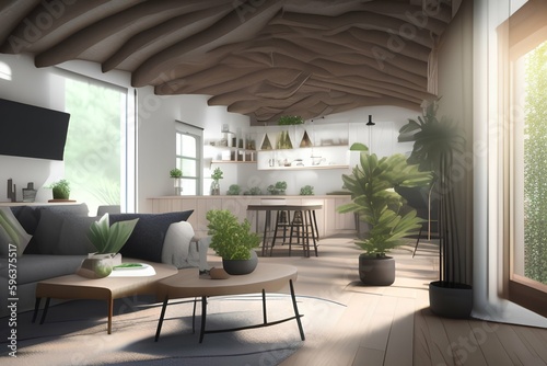 Organic Interiors   Living Spaces - generative ai