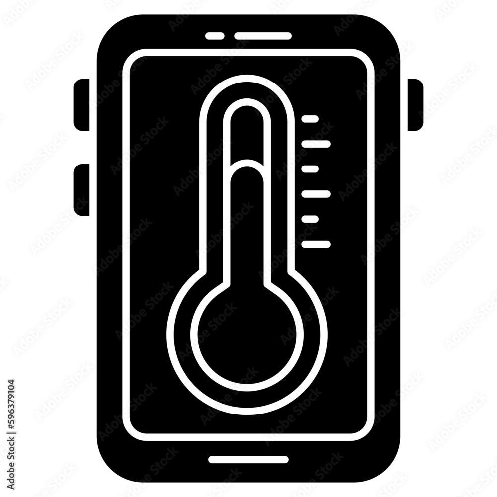 Mobile temperature app icon in premium style Mobile temperature app icon in premium style