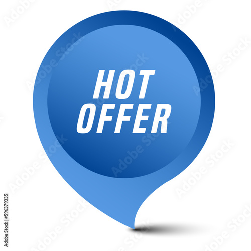 Colorful vector flat design banner hot offer. This sign is well adapted for web design.