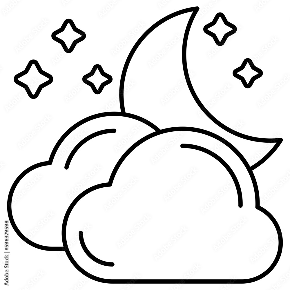 An icon design of cloudy night An icon design of cloudy night