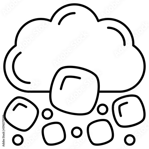 A premium download icon of cloud hail