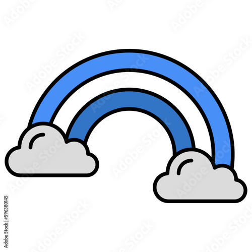 An eye catching icon of rainbow, flat style 