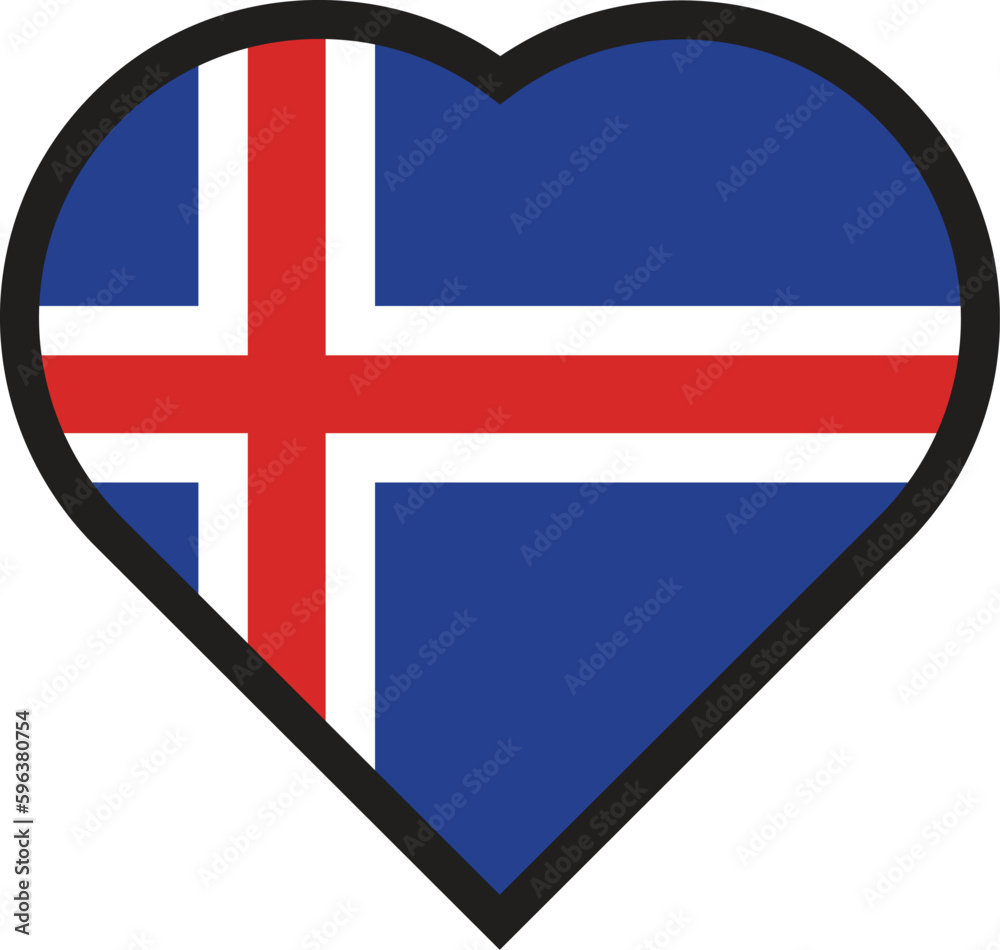 Fototapeta premium love flag Iceland