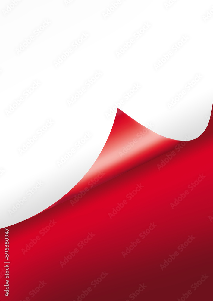 Flaga Polski - Odklejająca się naklejka tworząca flagę Polski - obrazy, fototapety, plakaty 
