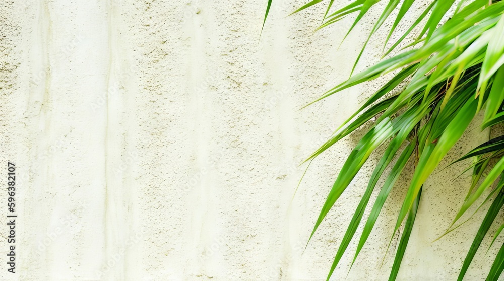Soft tropical banana leaf shadow, sunlight on cream white concrete texture wall for outdoor interior design decoration, nature pattern, cosmetic, skincare, beauty treatment product background 3D. Soft tropical banana leaf shadow, sunlight on cream white concrete texture wall for outdoor interior design decoration, nature pattern, cosmetic, skincare, beauty treatment product background 3D.