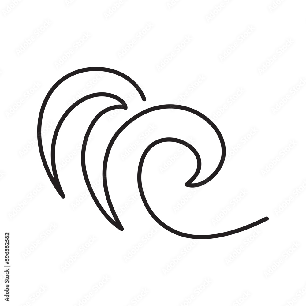 Ocean wave or sea tropical logo. Vector illustration Ocean wave or sea tropical logo. Vector illustration