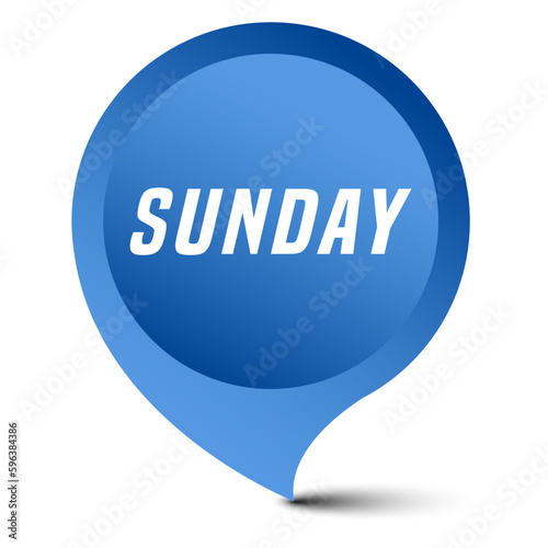 Colorful vector flat design banner sunday. This sign is well adapted for web design.