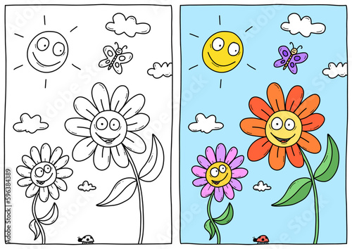 Ausmalbild Blumen