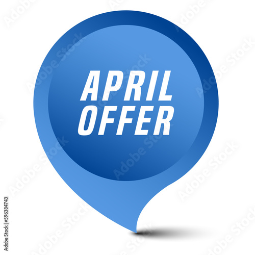 Colorful vector flat design banner april offer. This sign is well adapted for web design.