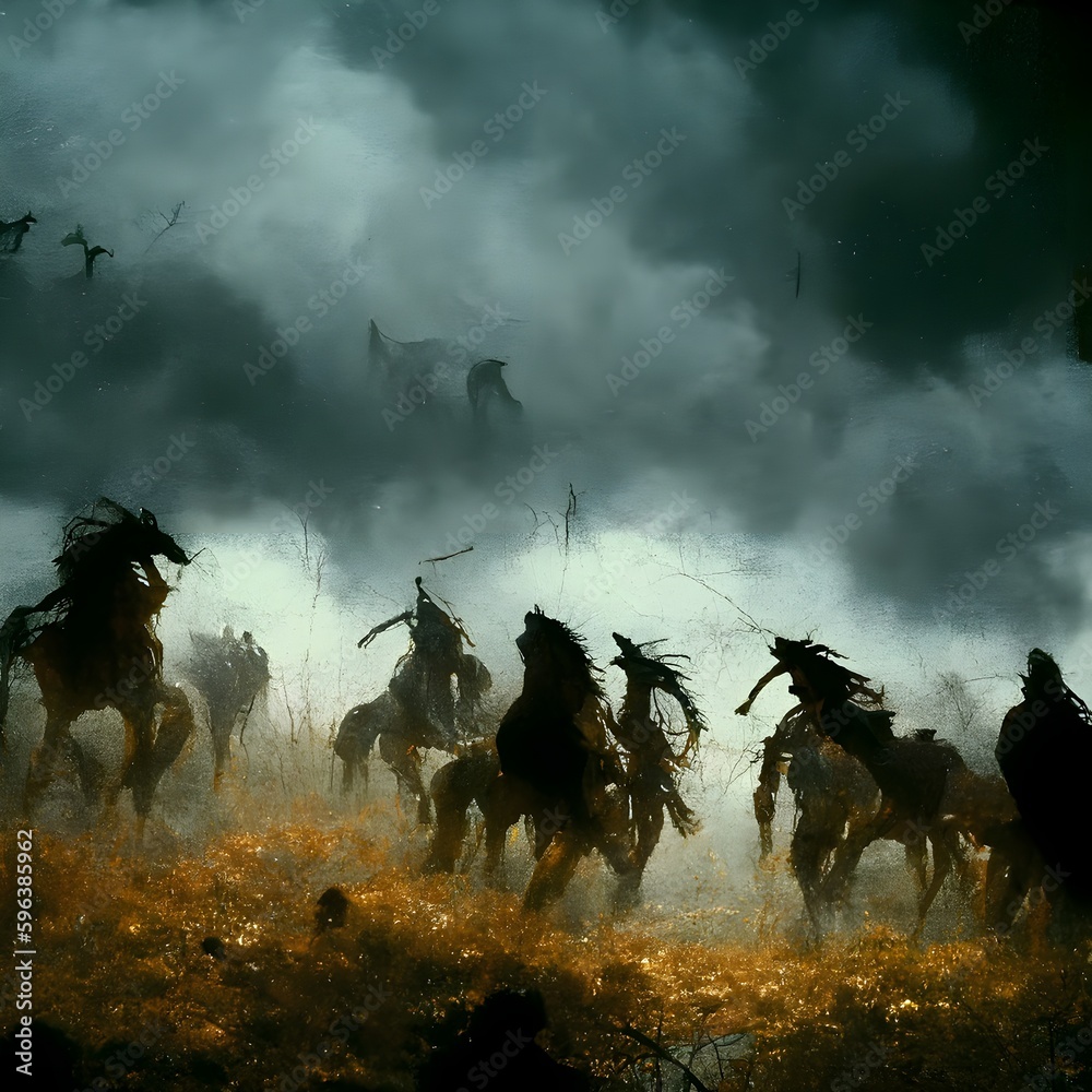 Their calls were carried by the thunder of horse hooves The cracks