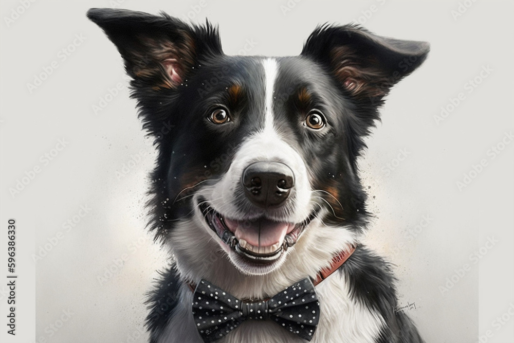 fancy dog wearing bowtie made with generative ai