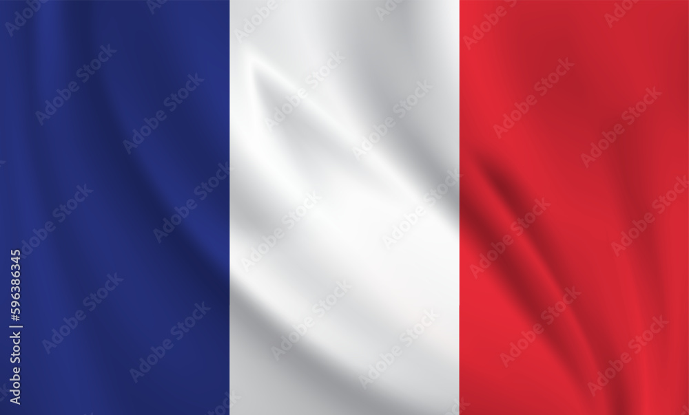 France flag waving in the wind. 3D rendering vector illustration EPS10.	
