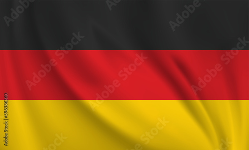 Germany flag waving in the wind. 3D rendering vector illustration EPS10. 