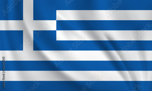 Greece flag waving in the wind. 3D rendering vector illustration EPS10.	
