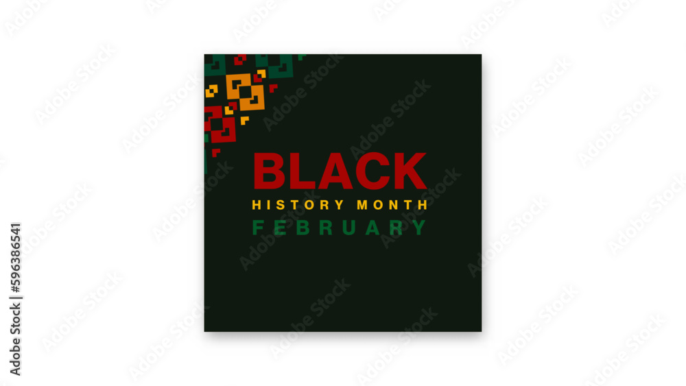 Black History Month background. African American History is celebrated annually in February. Banner Social media design for advertising