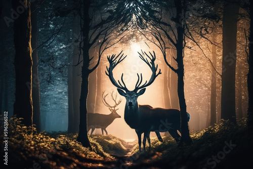 deer in the woods made with generative ai