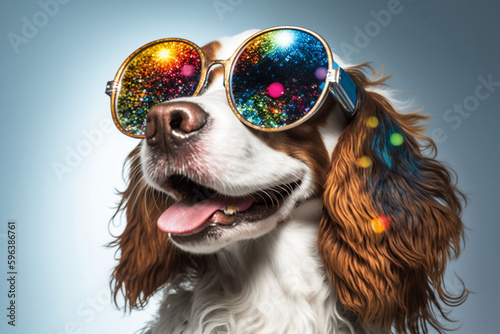 cool dog with sunglasses made with generative ai