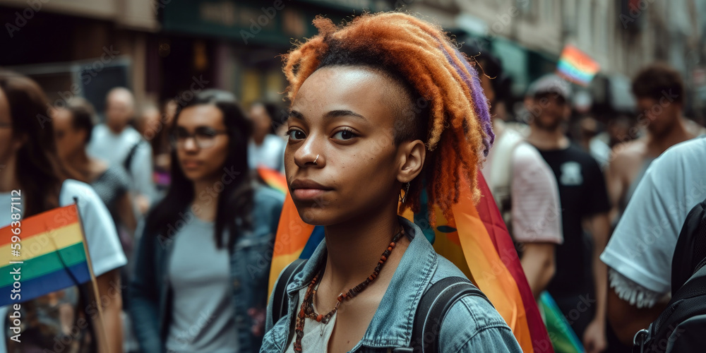 LGBT activist stands for freedom and equality, generative ai LGBT activist stands for freedom and equality, generative ai