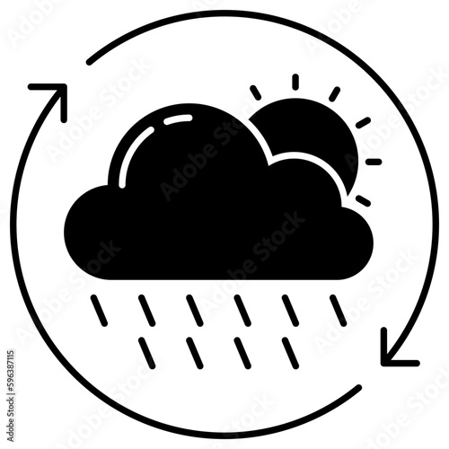 A unique design icon of partly rainy day 