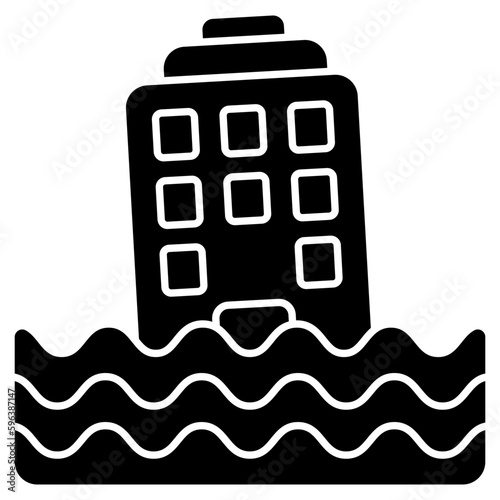 Flood icon in flat design isolated on white background 
