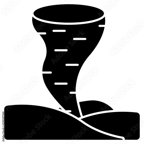 A flat design icon of hurricane 