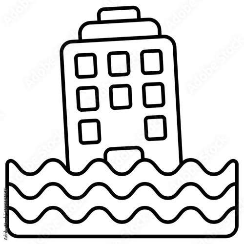 Flood icon in flat design isolated on white background 