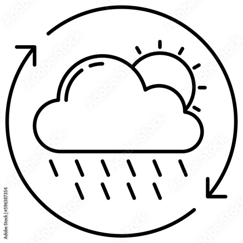 A unique design icon of partly rainy day 