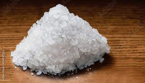 Rock Salt on Wooden Table - Adding Texture and Flavor to Your Dishes, The Pure and Nutritious Rock Salt , Enhancing Your Culinary Creations with Rock Salt on Wooden Table with copy space 