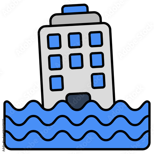 Flood icon in flat design isolated on white background 