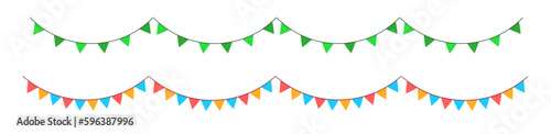 small vector rattling hangs above. small curved flag background decoration