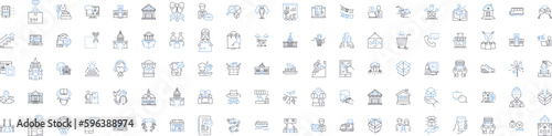 Urban courier services line icons collection. Courier, Urban, Delivery, Fast, Reliable, Package, Transportation vector and linear illustration. Messenger,Bike,Scooter outline signs set Generative AI