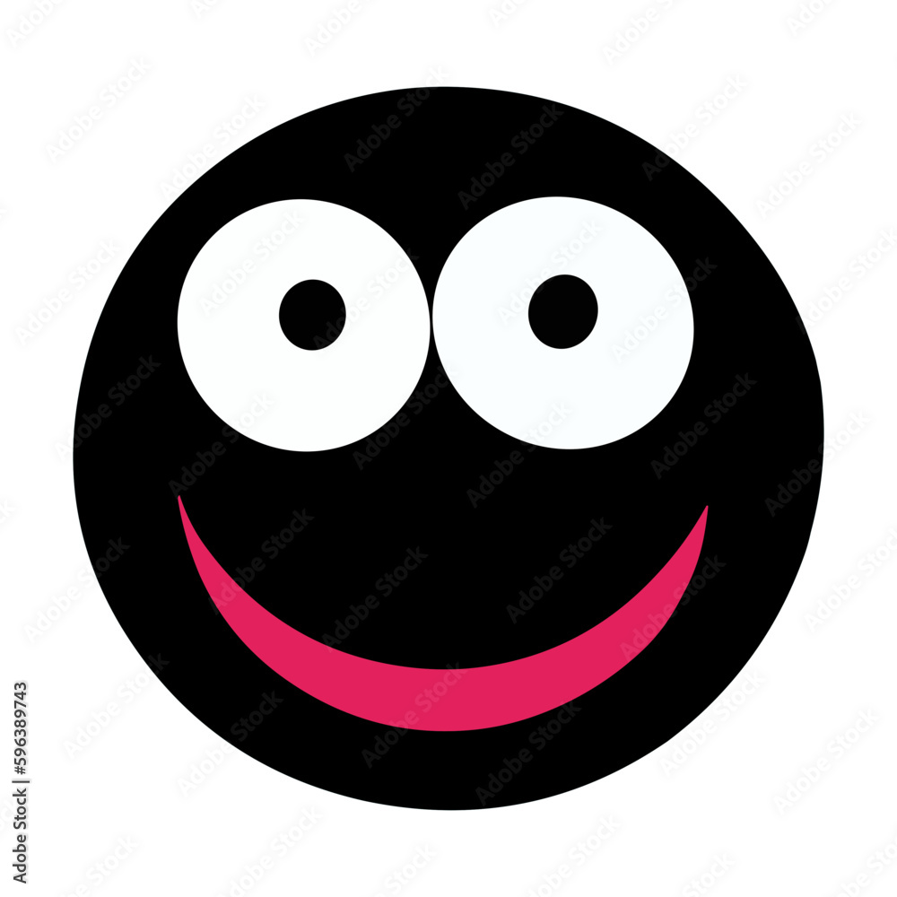 Black smiley emoji icon isolated on transparent background Black smiley emoji icon isolated on transparent background