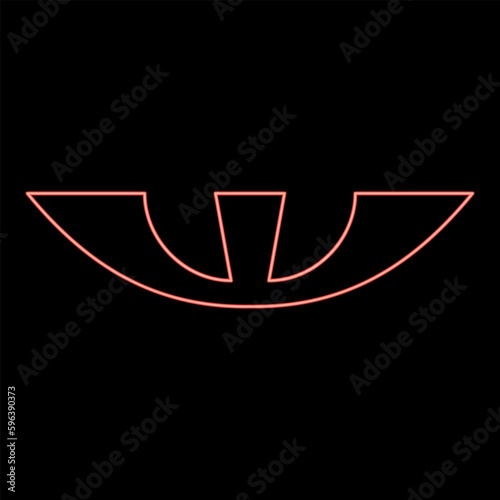 Neon israeli Shekel currency symbol ILS money ois sign old red color vector illustration image flat style