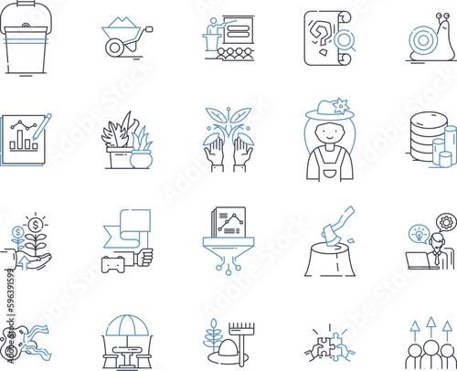 Legal profession line icons collection. Justice, Barrister, Advocate, Litigator, Attorney, Solicitor, Trial vector and linear illustration. Judge,Paralegal,Mediation outline signs set Generative AI