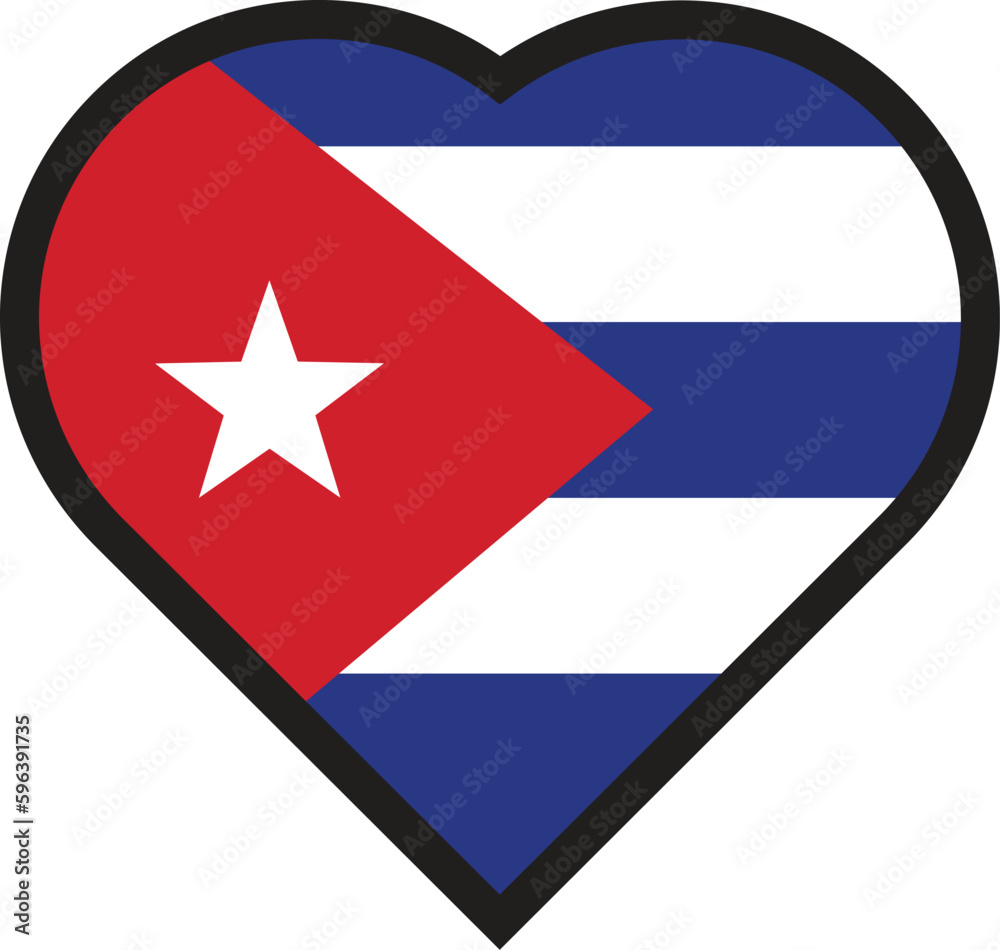 Naklejka premium love flag cuba